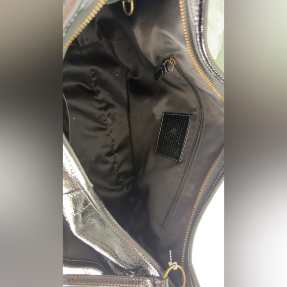 vintage Coach Ergo Turnlock hobo bag in black patent leather